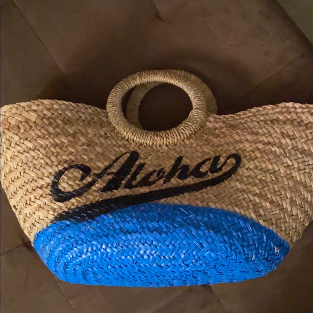 COPY - J. crew Large straw "Aloha" bag